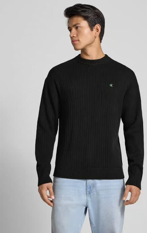 Calvin Klein Jeans Oversized gebreide pullover met ribboorden - Foto 3
