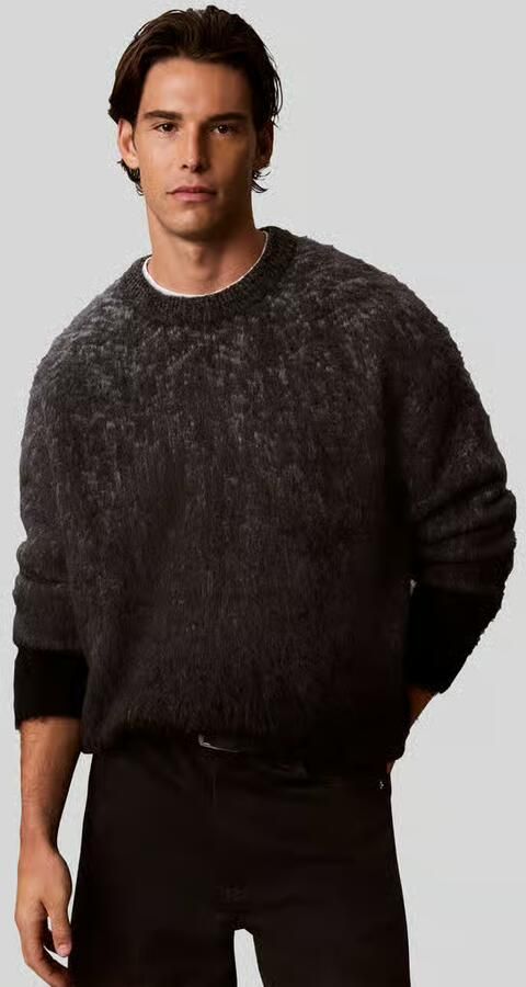 Calvin Klein Jeans pullover met relaxed fit van scheerwol met ombre-effect - Foto 3