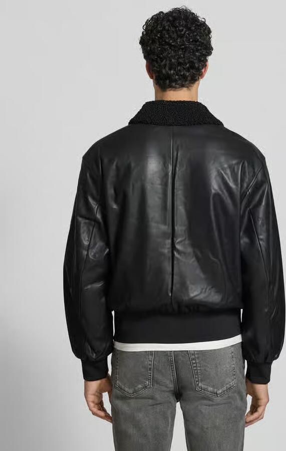 Calvin Klein Jeans Regular fit Jack in leerlook met platte kraag - Foto 2