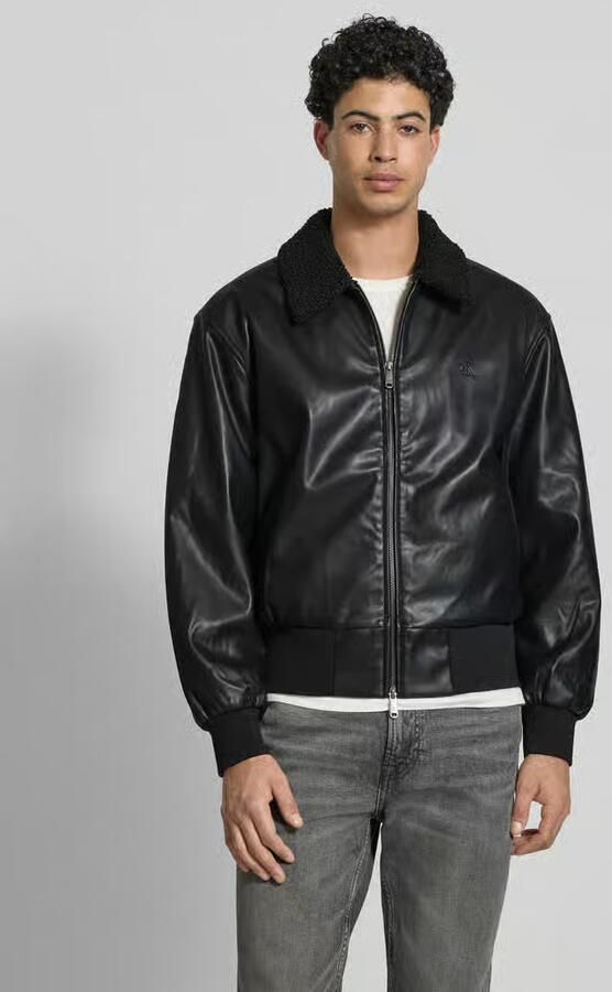 Calvin Klein Jeans Regular fit Jack in leerlook met platte kraag - Foto 3