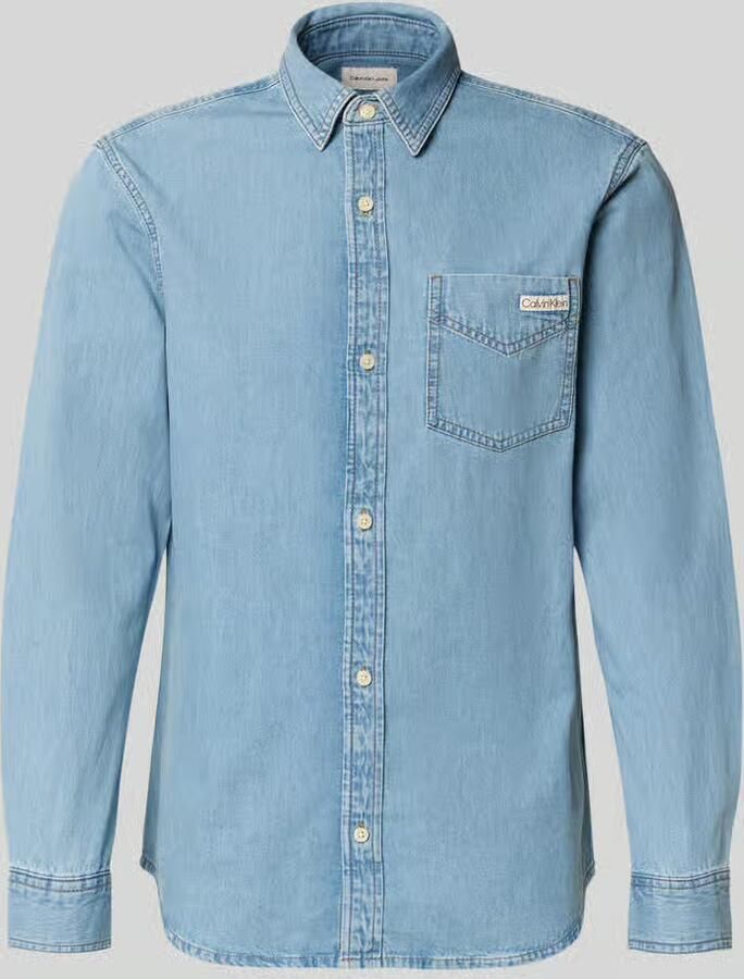Calvin Klein Jeans regular fit jeanshemd met labeldetail - Foto 2