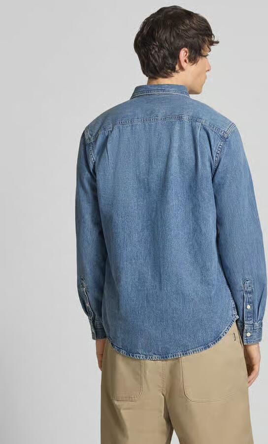 Calvin Klein Jeans Regular fit denimshirt met borstzak en labeldetail - Foto 6