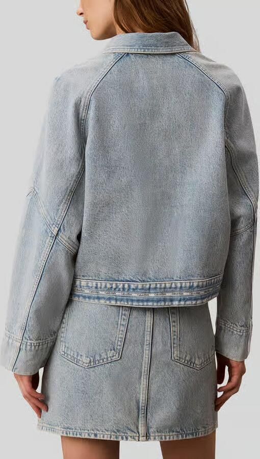 Calvin Klein Jeans regular fit jeansjack van puur katoen met logoband - Foto 3