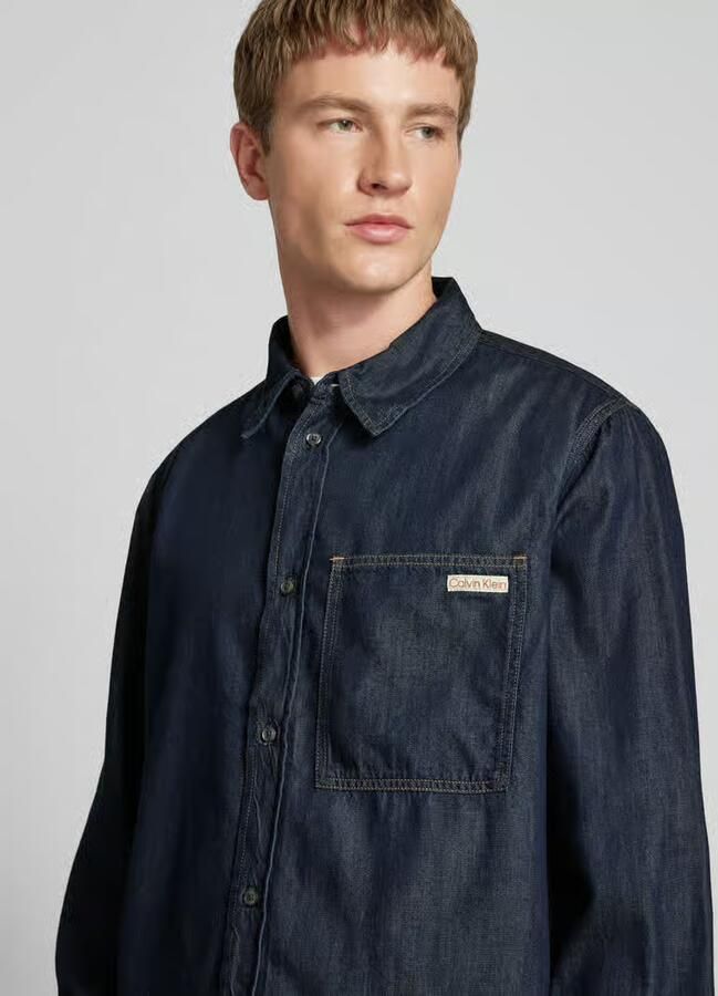 Calvin Klein Jeans Lange mouwen shirt lente zomer collectie Blue Heren
