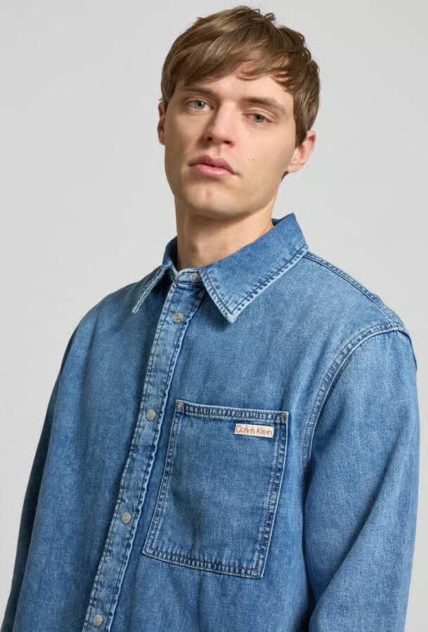 Calvin Klein Jeans Regular fit jeansoverhemd met labelpatch