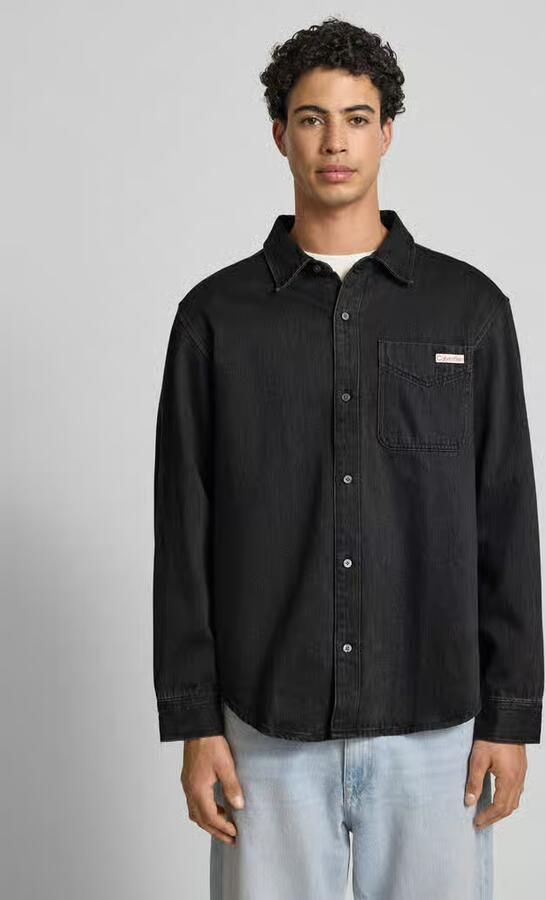 Calvin Klein Jeans Regular fit jeansoverhemd met logopatch model 'Classic' - Foto 9