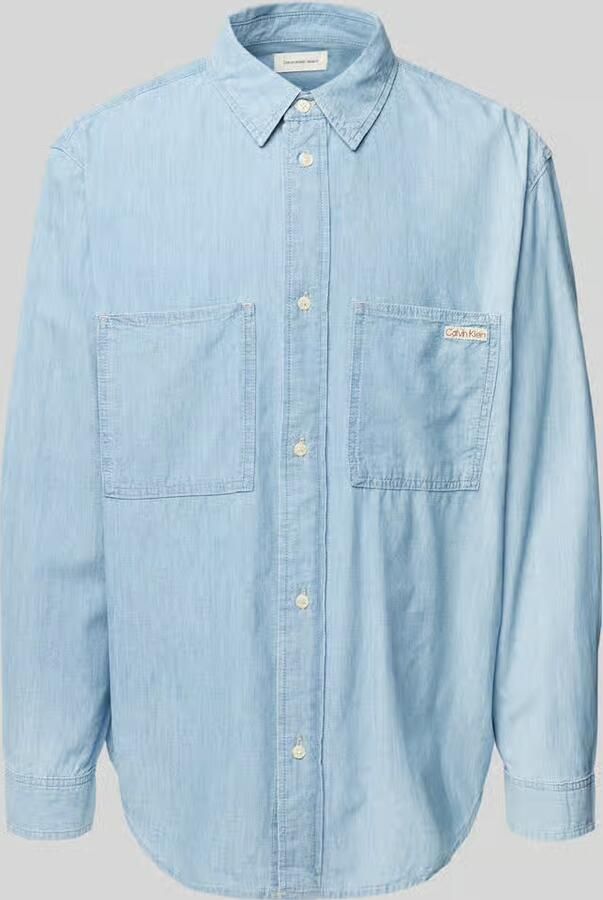 Calvin Klein Jeans Regular fit jeansoverhemd met opgestikte borstzakken - Foto 3