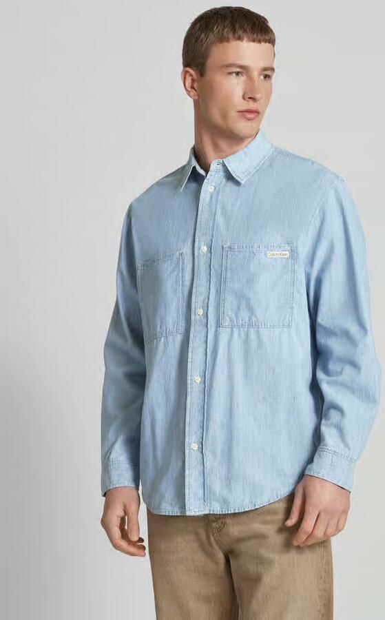 Calvin Klein Jeans Regular fit jeansoverhemd met opgestikte borstzakken - Foto 9