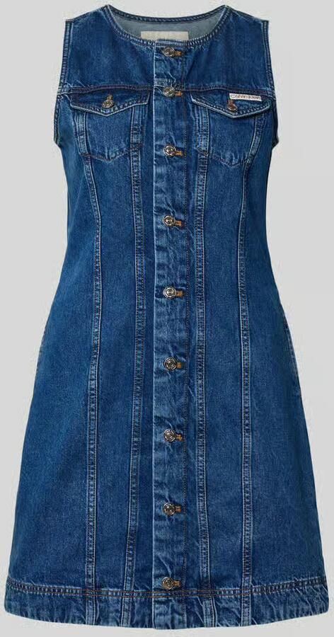 Calvin Klein Jeans Regular fit mini-jurk in Denimlook met Logopatch - Foto 2
