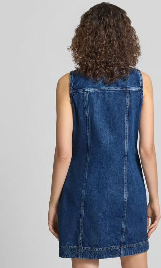 Calvin Klein Jeans Regular fit mini-jurk in Denimlook met Logopatch