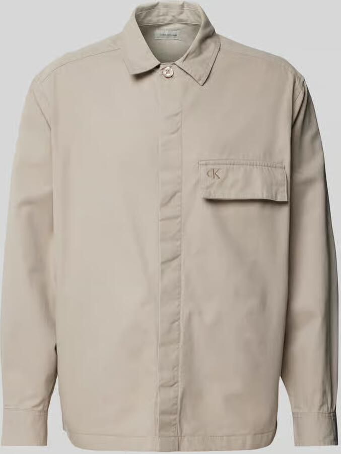 Calvin Klein Jeans Regular fit overhemdjack met labelstitching - Foto 2