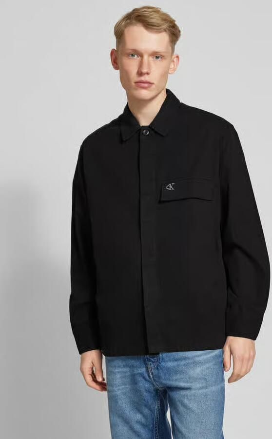 Calvin Klein Jeans Geregenereerd Katoenen Overhemd met Lange Mouwen Black Heren - Foto 4
