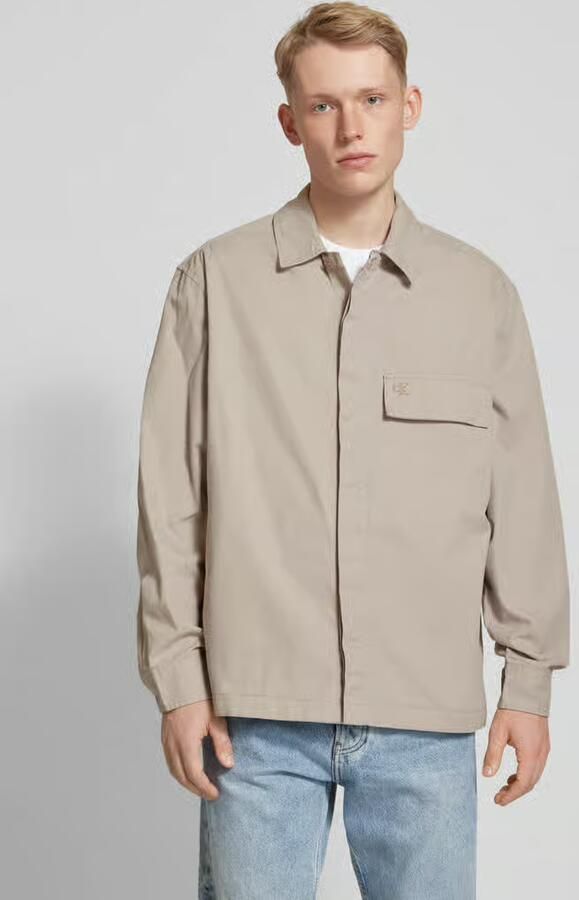 Calvin Klein Jeans Regular fit overhemdjack met labelstitching - Foto 3