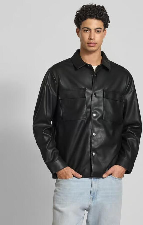 Calvin Klein Jeans regular fit overshirt in lederlook - Foto 4
