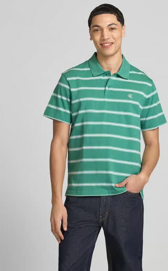 Calvin Klein Jeans regular fit poloshirt met gestikt logo - Foto 3