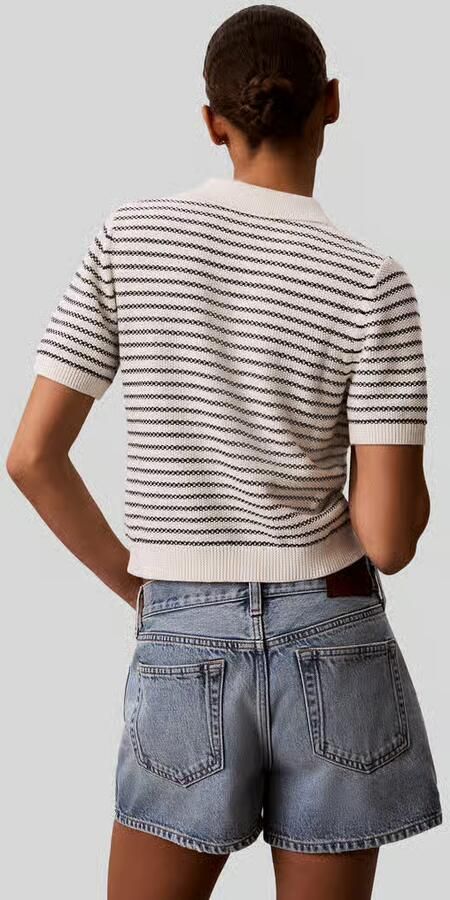 Calvin Klein Jeans regular fit poloshirt van katoenmix in tricotlook - Foto 2
