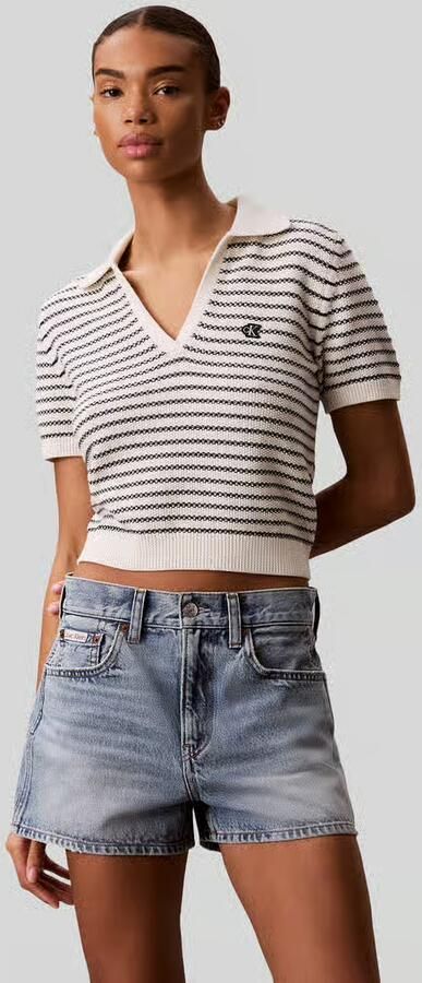 Calvin Klein Jeans regular fit poloshirt van katoenmix in tricotlook - Foto 3