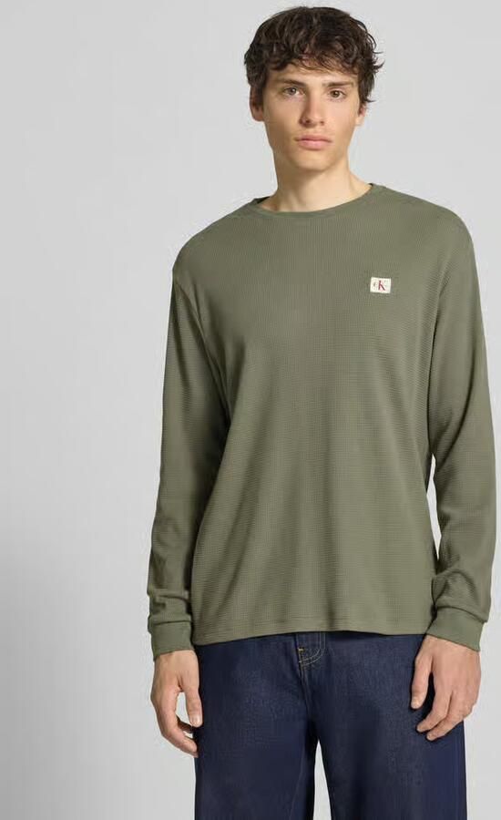 Calvin Klein Jeans regular fit shirt met lange mouwen van katoenmix - Foto 4