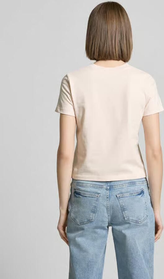 CALVIN KLEIN Dames Tops & T-shirts Placed Institutional Baby Tee Lichtroze - Foto 5