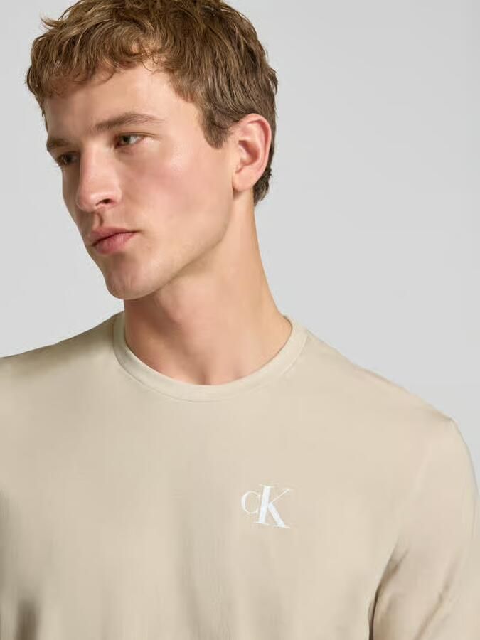 CALVIN KLEIN Heren Polo's & T-shirts Ss 30s Classic Back Monologo Tee Beige - Foto 5