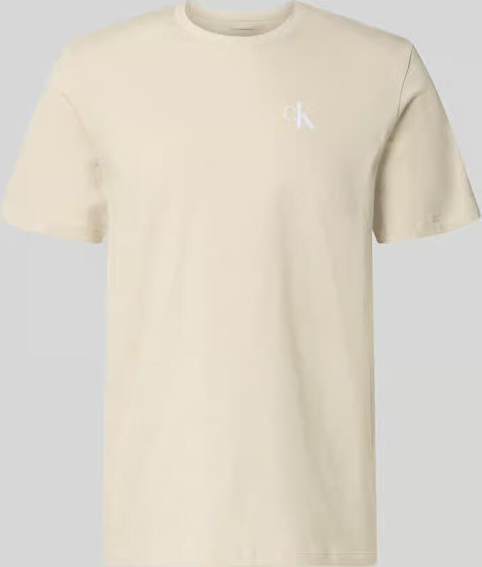 CALVIN KLEIN Heren Polo's & T-shirts Ss 30s Classic Back Monologo Tee Beige - Foto 6
