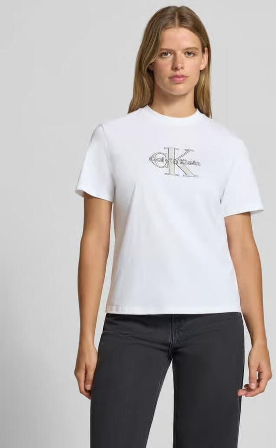 Calvin Klein Jeans Regular fit t-shirt van puur katoen - Foto 2