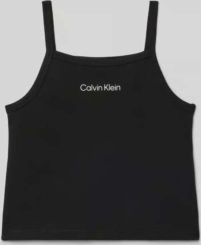 Calvin Klein Jeans regular fit top met bandjes van viscosemix model 'PUNTO STRAP TOP' - Foto 5