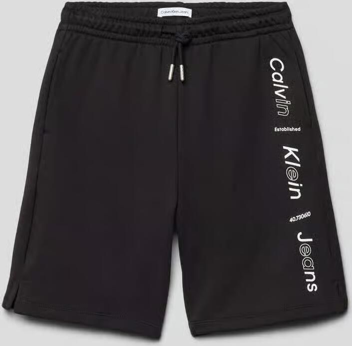 Calvin Klein Jeans Relaxed fit bermuda met labelprint model 'MAXI'