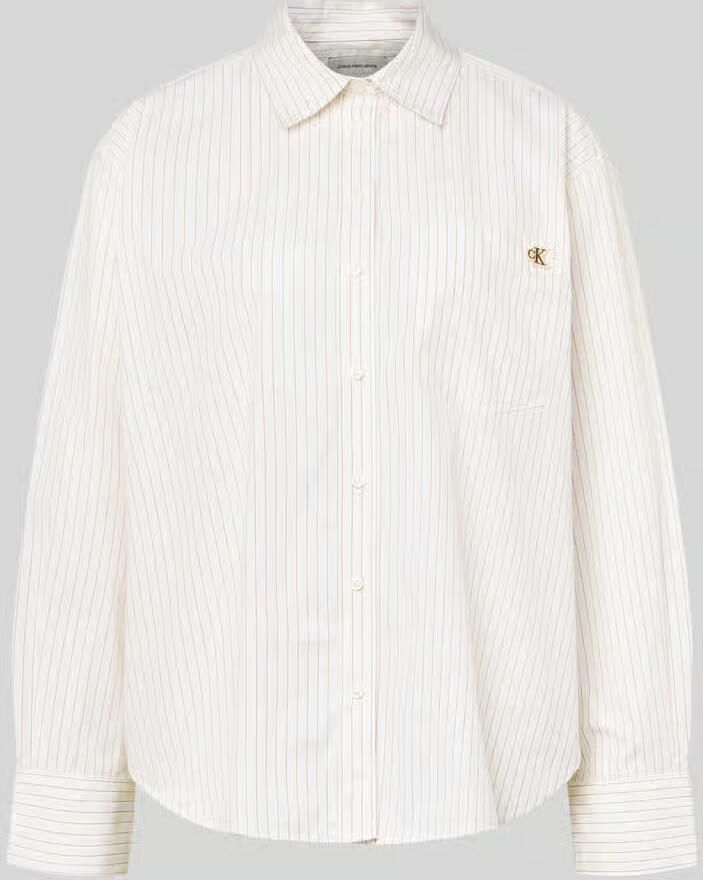 Calvin Klein Jeans Relaxed fit blouse met borstzak en labelstitching