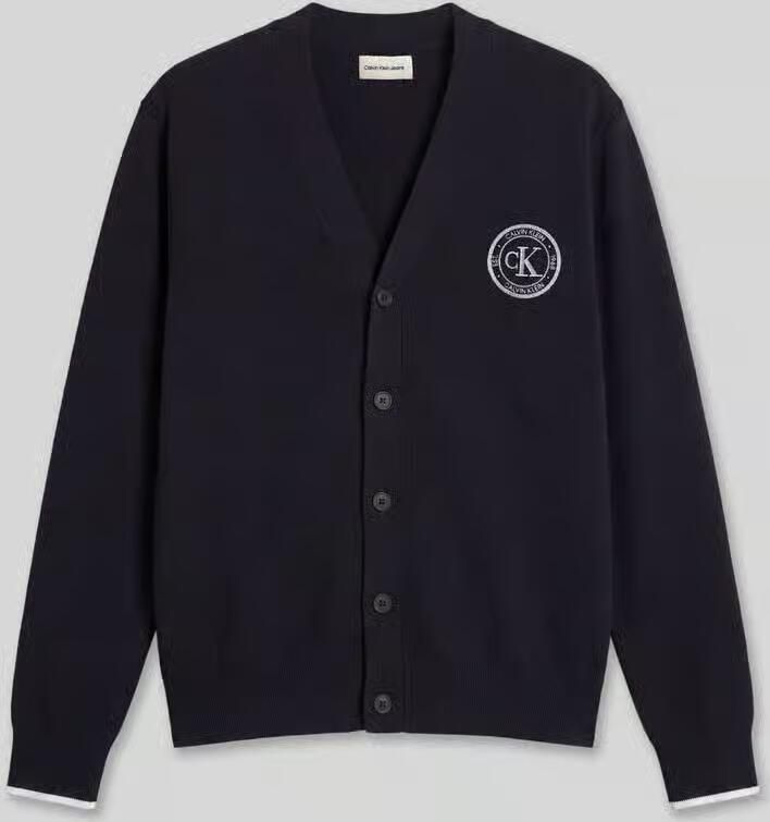 Calvin Klein Jeans relaxed fit gebreid jack van pure katoen met gestikt logo - Foto 2