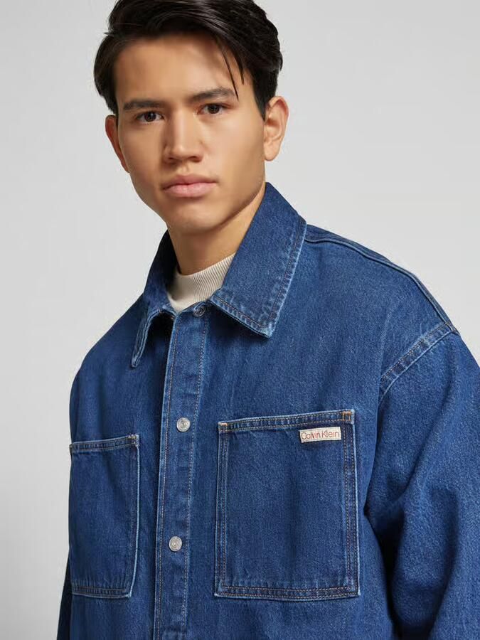 Calvin Klein Jeans Relaxed fit jeansjack met labelpatch