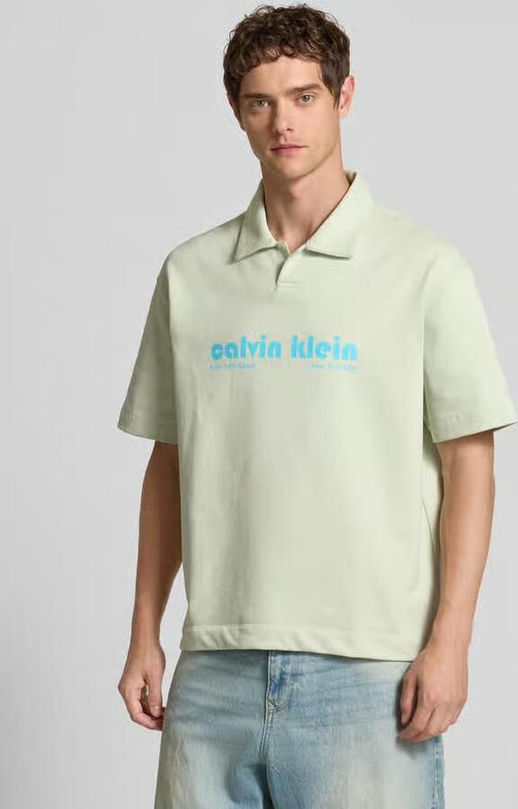 Calvin Klein Jeans Relaxed fit poloshirt met labelprint - Foto 2