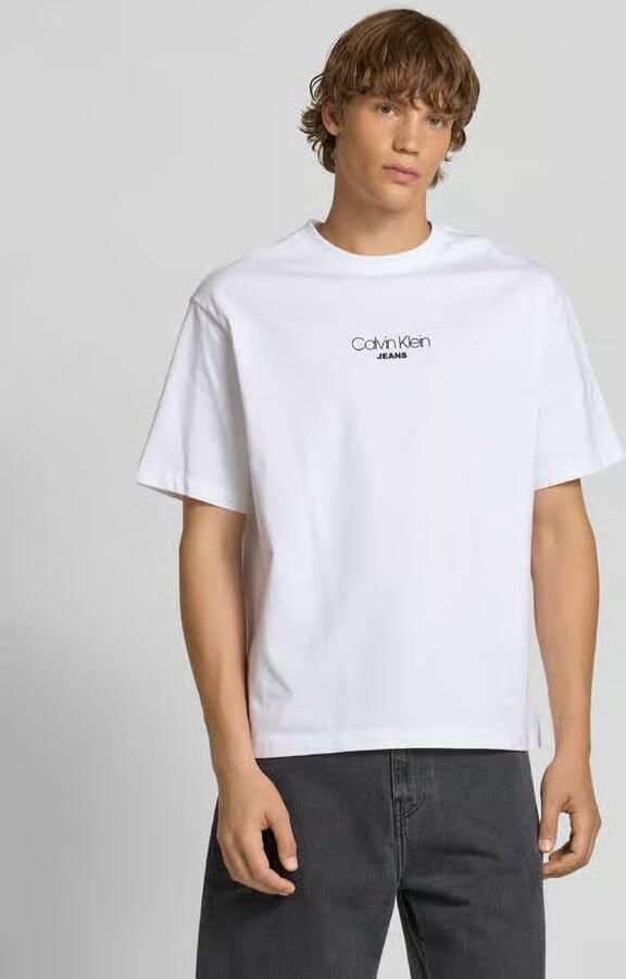 Calvin Klein Jeans Relaxed fit T-shirt met ronde hals - Foto 2
