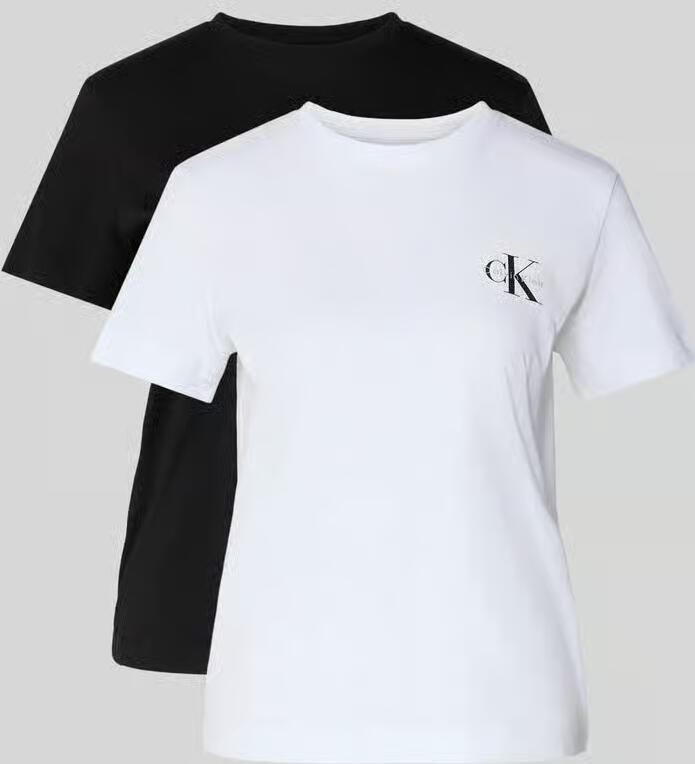 Calvin Klein Jeans T-shirt met labelprint in een set van 2 stuks - Foto 9