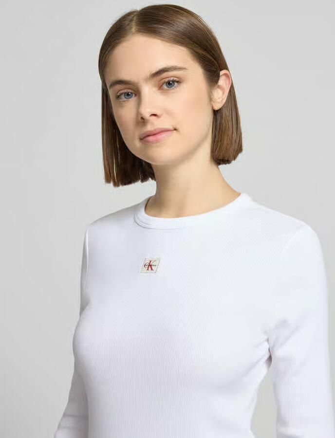 Calvin Klein Jeans Shirt met lange mouwen en labeldetail - Foto 2