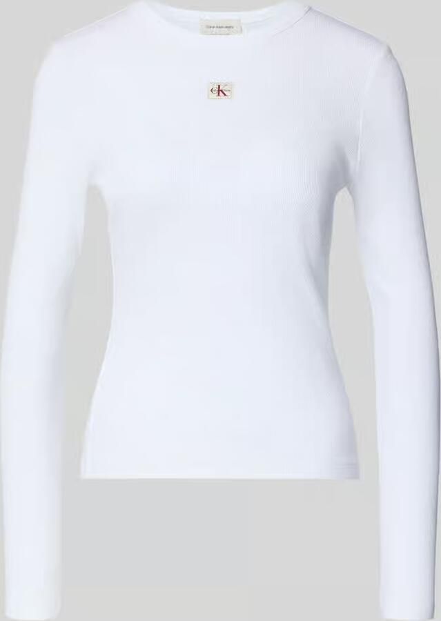 Calvin Klein Jeans Shirt met lange mouwen en labeldetail