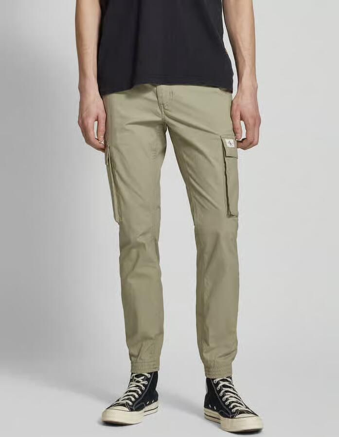 Calvin Klein Jeans Skinny fit cargobroek met labelpatch - Foto 2