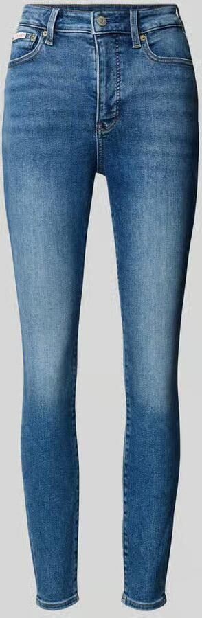 Calvin Klein Jeans Super skinny fit high rise jeans met labeldetail - Foto 5