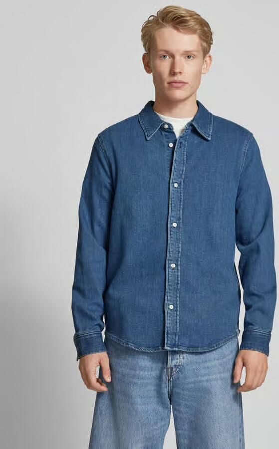 Calvin Klein Slim Denim Overshirt Stijlvol Donkerblauw Blue Heren - Foto 2