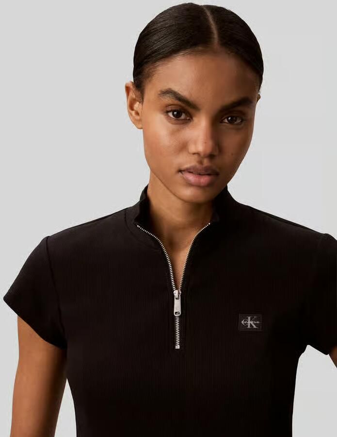 Calvin Klein Jeans slim fit kort T-shirt van katoenmix - Foto 4