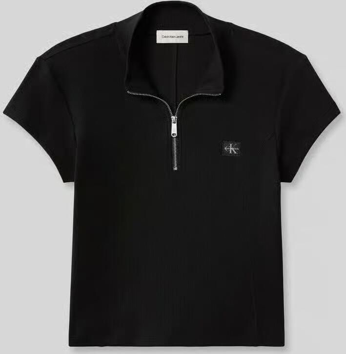 Calvin Klein Jeans slim fit kort T-shirt van katoenmix - Foto 5
