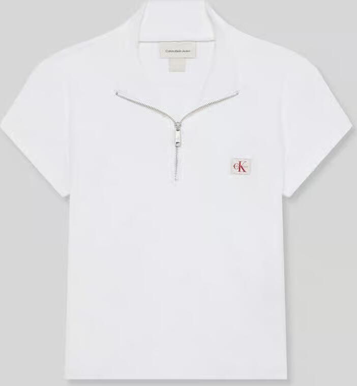 Calvin Klein Jeans slim fit kort T-shirt van katoenmix - Foto 2
