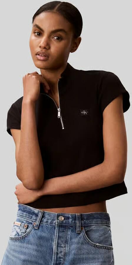 Calvin Klein Jeans slim fit kort T-shirt van katoenmix - Foto 5