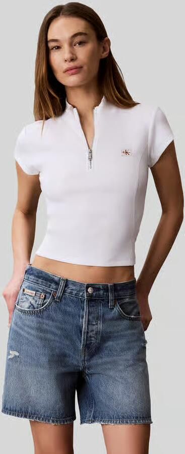 Calvin Klein Jeans T-shirt Lv047g240g Ss Woven Label 2x2 Baby - Foto 3
