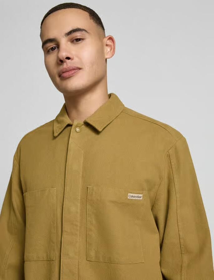Calvin Klein Jeans Slim fit overhemdjack met labeldetail
