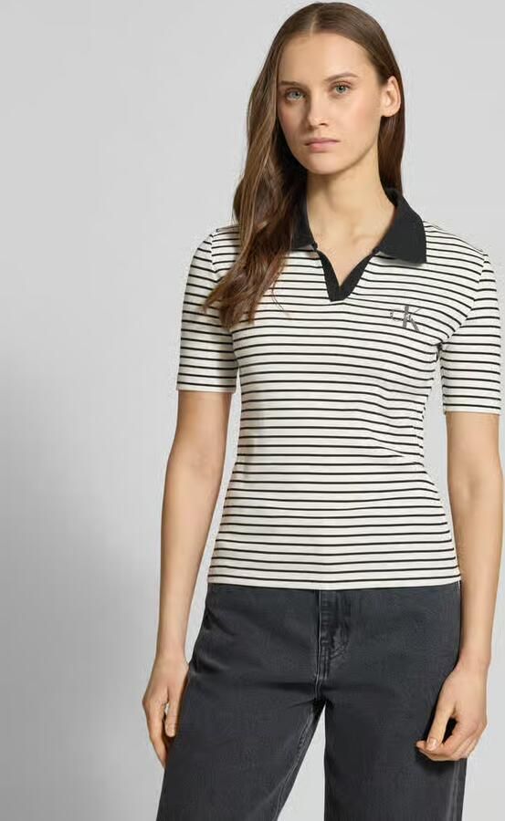 Calvin Klein Jeans slim fit poloshirt met label-stitching - Foto 6