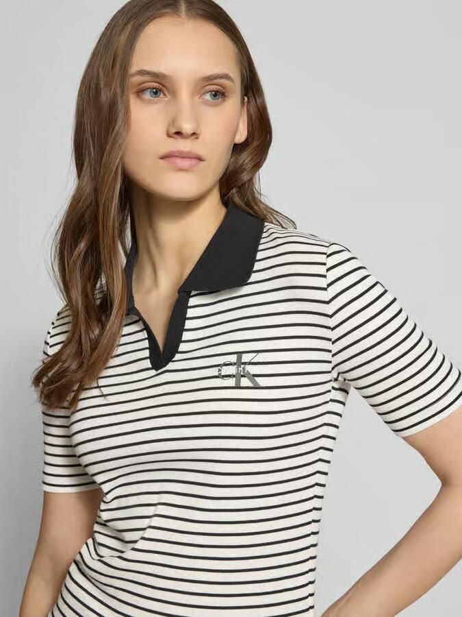 Calvin Klein Jeans Slim fit poloshirt met labelstitching - Foto 2