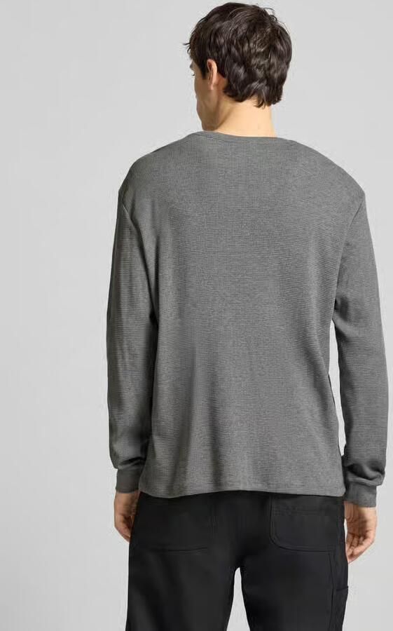 Calvin Klein Jeans Slim fit shirt met lange mouwen en logopatch model 'Waffle' - Foto 5