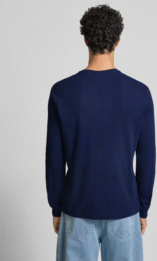 Calvin Klein Jeans Slim fit shirt met lange mouwen en logopatch model 'Waffle' - Foto 9