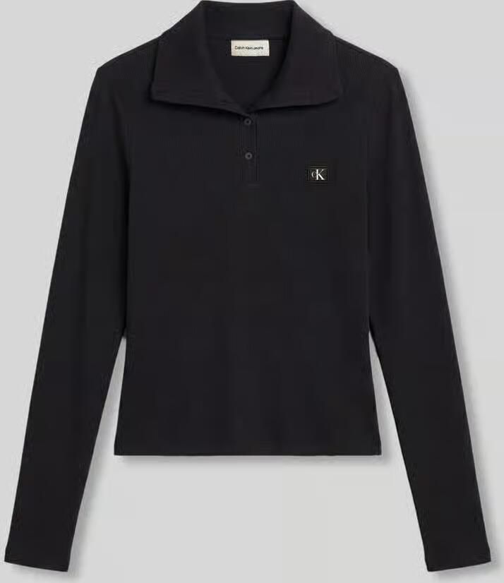 Calvin Klein Jeans slim fit shirt met lange mouwen van katoenmix - Foto 2